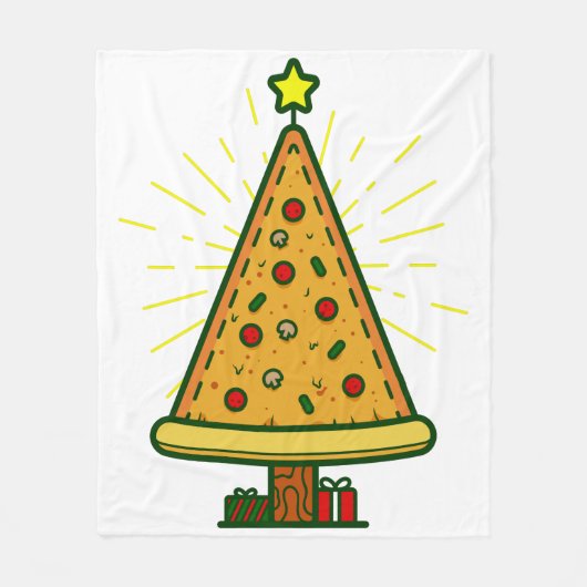 pizza lelijke kerstboom fleece deken (Voorkant)