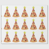 pizza lelijke kerstboom grappig cadeaupapier (Vlak)