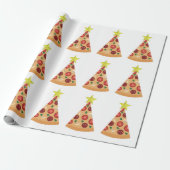 pizza lelijke kerstboom grappig cadeaupapier (Uitgerold)