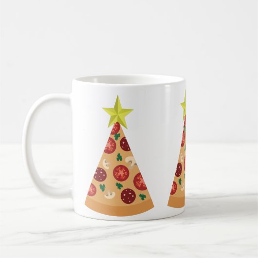 pizza lelijke kerstboom grappig koffiemok (Links)