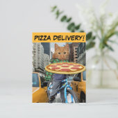 PIZZA LEVERING! CAT NYC-BRIEFKAARTEN BRIEFKAART (Staand voorkant)