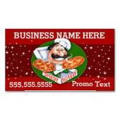 Pizza levering Pizzeria Restaurant Promotie Visitekaartje Magneet (Voorkant)