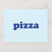 Pizza lichtblauw moderne typografie grappig briefkaart (Voorkant)