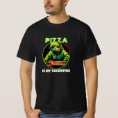 Pizza Liefde Anti Valentine Trendy Grappig Gaming T-shirt (Voorkant)