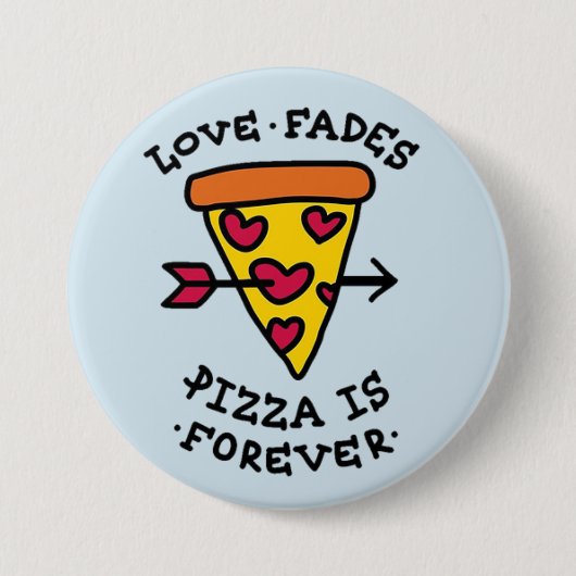 Pizza Liefde Knop Ronde Button 7,6 Cm (Voorkant)