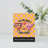 Pizza Liefde Valentijnsdag Postkaart (Staand voorkant)