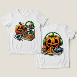 Pizza-liefhebbend skelet: Gamen, Kaas Overload Tri-Blend Shirt