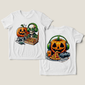 Pizza-liefhebbend skelet: Gamen, Kaas Overload Tri-Blend Shirt
