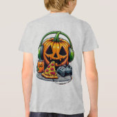 Pizza-liefhebbend skelet: Gamen, Kaas Overload Tri-Blend Shirt (Achterkant)