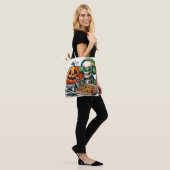 Pizza-liefhebbend skelet: Gaming, Cheese Overload, Tote Bag (Op model)