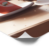Pizza-liefhebbende uil in café perfect poster (Hoek)