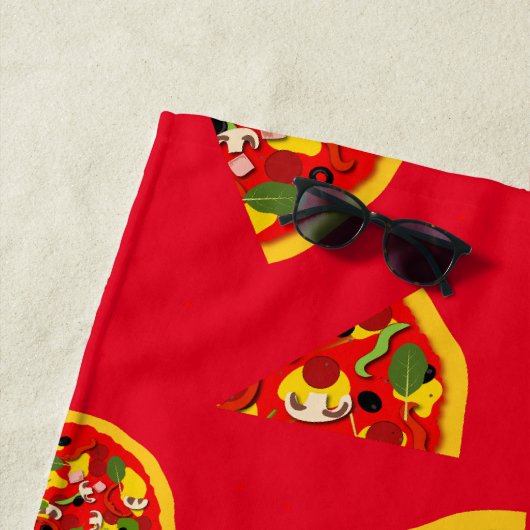 Pizza liefhebber Fun Food Pattern Strandlaken (In situ)