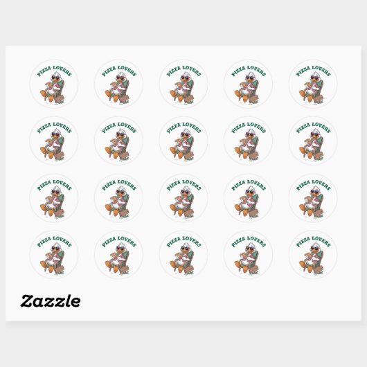 Pizza-liefhebbers Ronde Sticker (Vel)