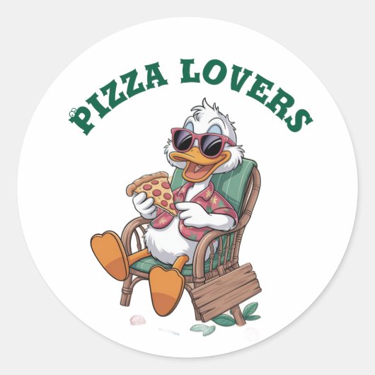 Pizza-liefhebbers Ronde Sticker (Voorkant)
