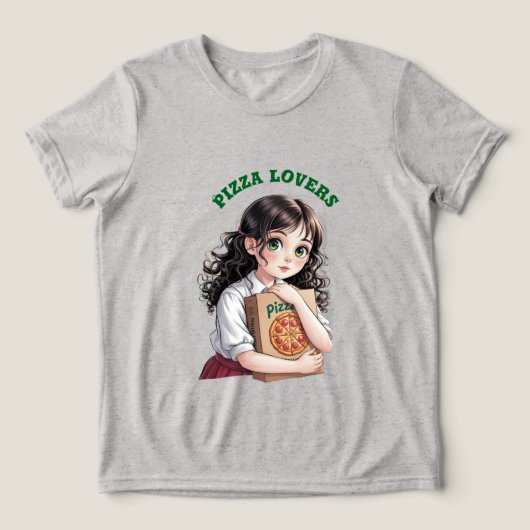 Pizza-liefhebbers Tri-Blend Shirt (Design voorkant)