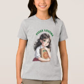 Pizza-liefhebbers Tri-Blend Shirt (Voorkant)