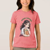 Pizza-liefhebbers Tri-Blend Shirt (Voorkant)