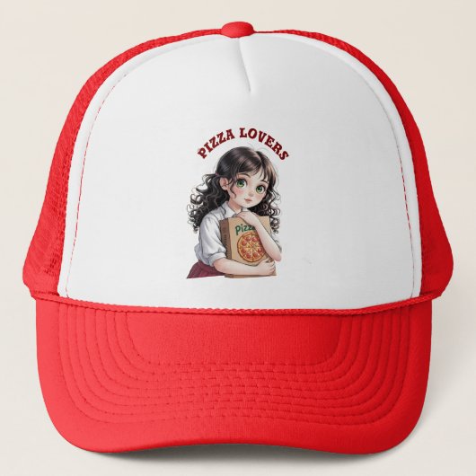 Pizza-liefhebbers Trucker Pet (Voorkant)