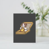 Pizza-lievende cavia Schattig knaagdier Dier Briefkaart (Staand voorkant)