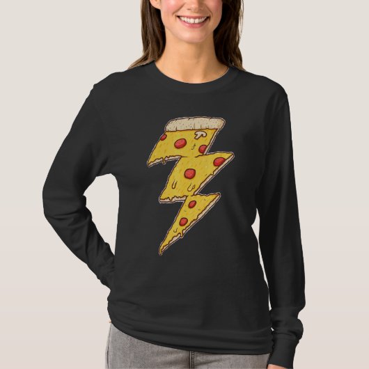 Pizza Lightning Pizza Eetating Italy Food Pizza Fa T-shirt (Voorkant)