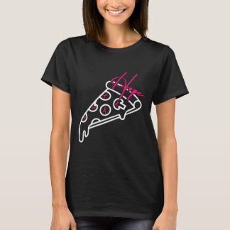 Pizza Line Art Breast Cancer Awareness Ribbon T-shirt