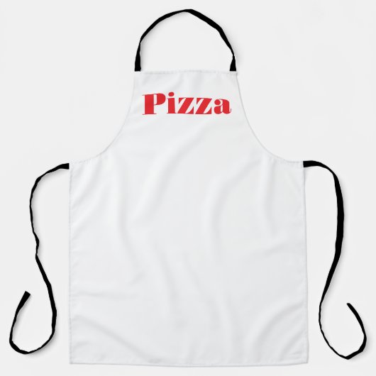 PIZZA Logo Witte Chef Schort (Voorkant)