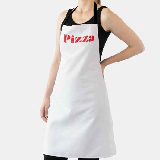 PIZZA Logo Witte Chef Schort (Insitu)