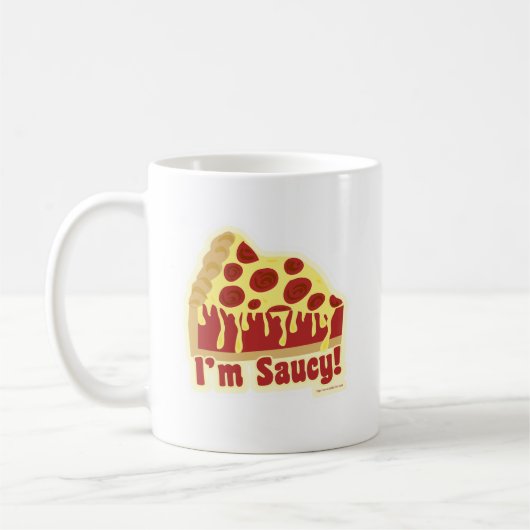Pizza Love Deep Dish Funny Saucy Slogan Koffiemok (Links)