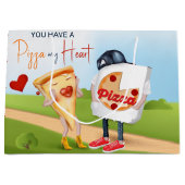 Pizza Love Grappig Groot Cadeauzakje (Voorkant)
