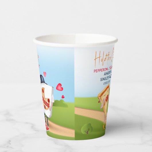 Pizza Love Grappig Papieren Bekers (Links)