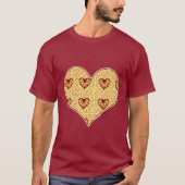 Pizza Love Heart Cheesy Art Design T-shirt (Voorkant)