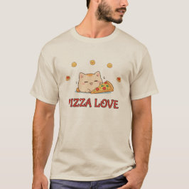 Pizza Love – Kawaii Kat met Pizza T-shirt