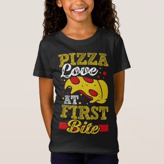 Pizza Love op First Bite T-shirt (Voorkant)
