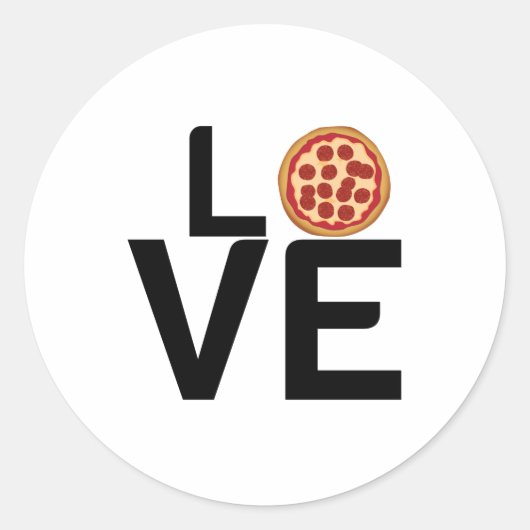 PIZZA LOVE RONDE STICKER (Voorkant)