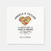 Pizza Love Trendy Wedding Monogram Date Servet (Voorkant)