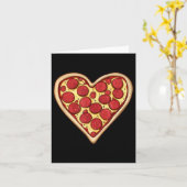 Pizza Love Valentijnsdag Heart Kaart (Gele Bloem)