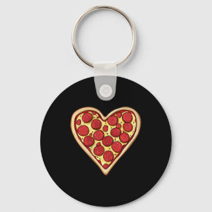 Pizza Love Valentijnsdag Heart Minimalist Sleutelhanger