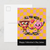 Pizza Love Valentines Day Postcard Briefkaart (Voorkant / Achterkant)