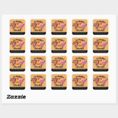 Pizza Love Valentines Day School Favor Vierkante Sticker (Vel)