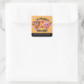 Pizza Love Valentines Day School Favor Vierkante Sticker (Tas)