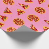 Pizza Lover Cartoon Pizzas Patterned Cadeaupapier (Hoek)