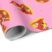 Pizza Lover Cartoon Pizzas Patterned Cadeaupapier (Rol Hoek)