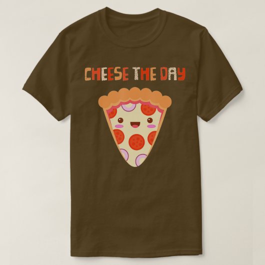 Pizza Lover Cheese the Day Funny Pepperoni Slice D T-shirt (Design voorkant)
