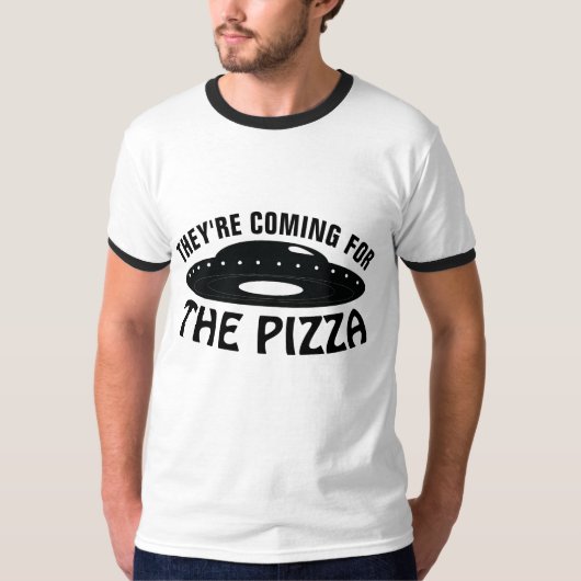 PIZZA LOVER FLYING SAUCER T-SHIRTS (Voorkant)