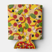 Pizza Lover Fun Monogram Blikjeskoeler (Achterkant)