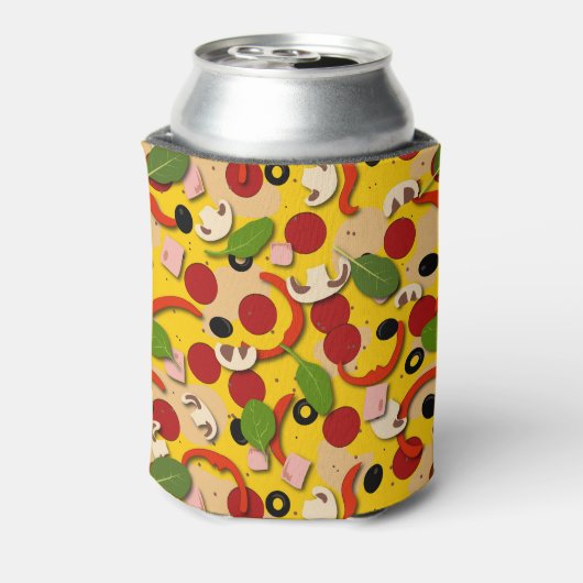 Pizza Lover Fun Monogram Blikjeskoeler (Blikje Achterkant)