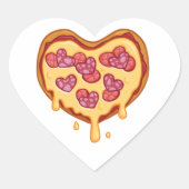 Pizza lover hart sticker (Voorkant)