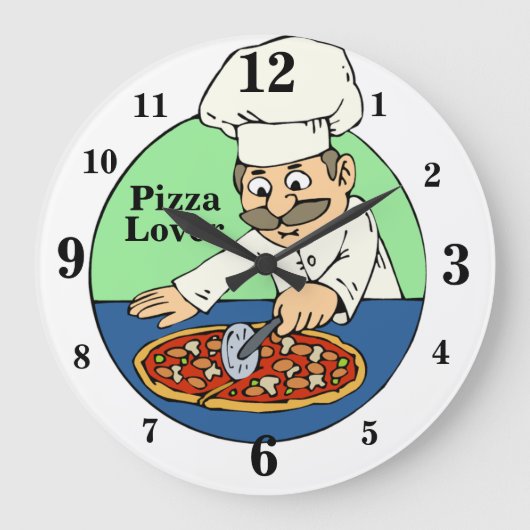 Pizza Lover Kitchen klok met cijfers (Voorkant)