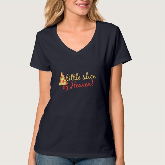 Pizza Lover Kleine Slice of Heaven I LOVE PIZZA of T-shirt (Voorkant)
