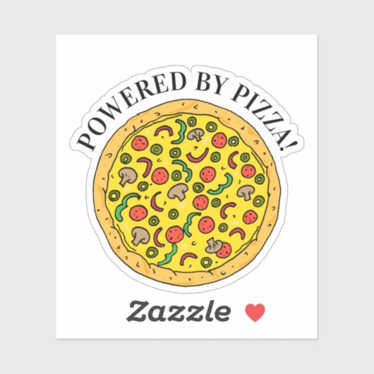 Pizza Lover Powered by Pizza Quote Sticker (Vel)